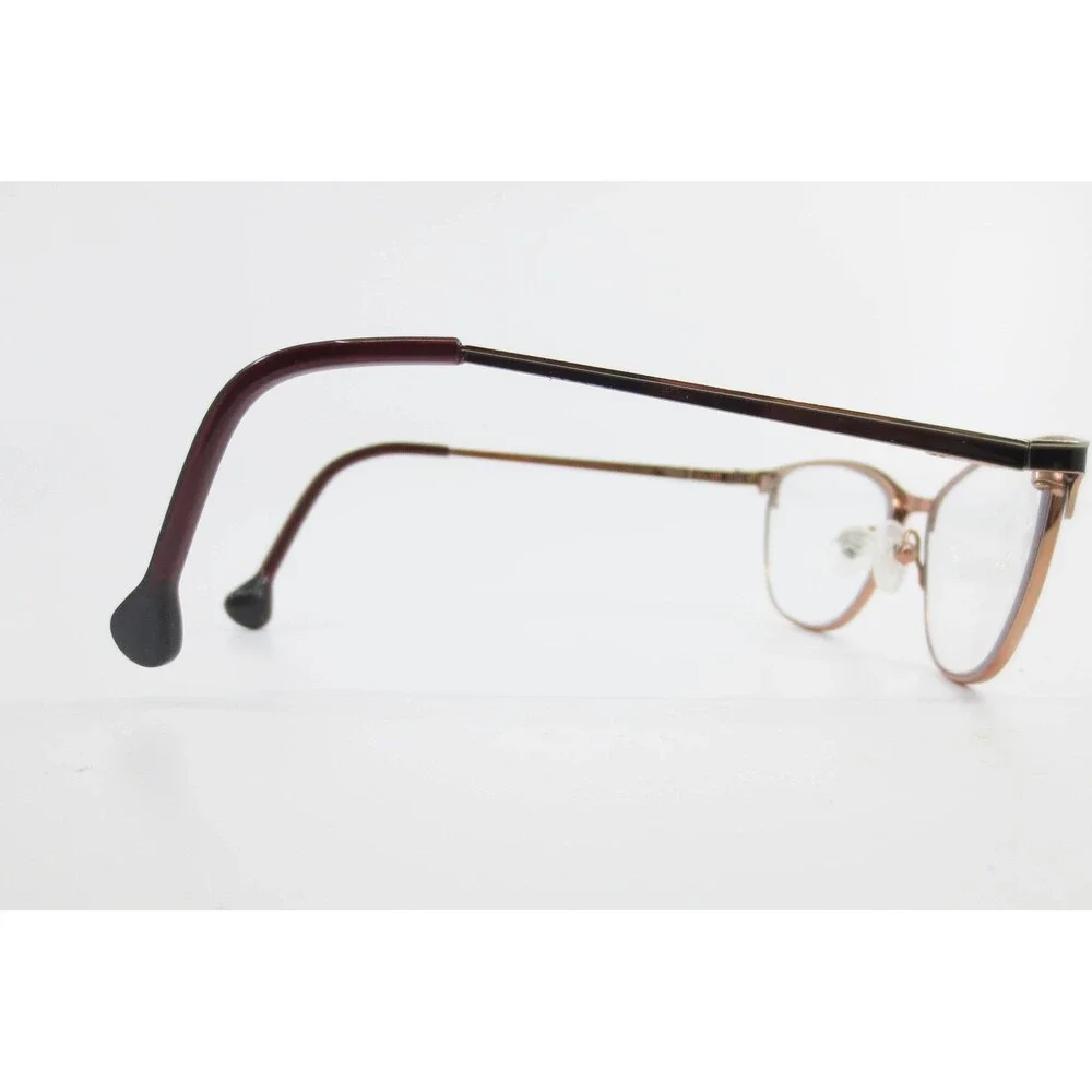 Beyond 16 Berry Eyeglasses Burgundy Rose Gold Cat Eye Frames 48-14-130 Womens